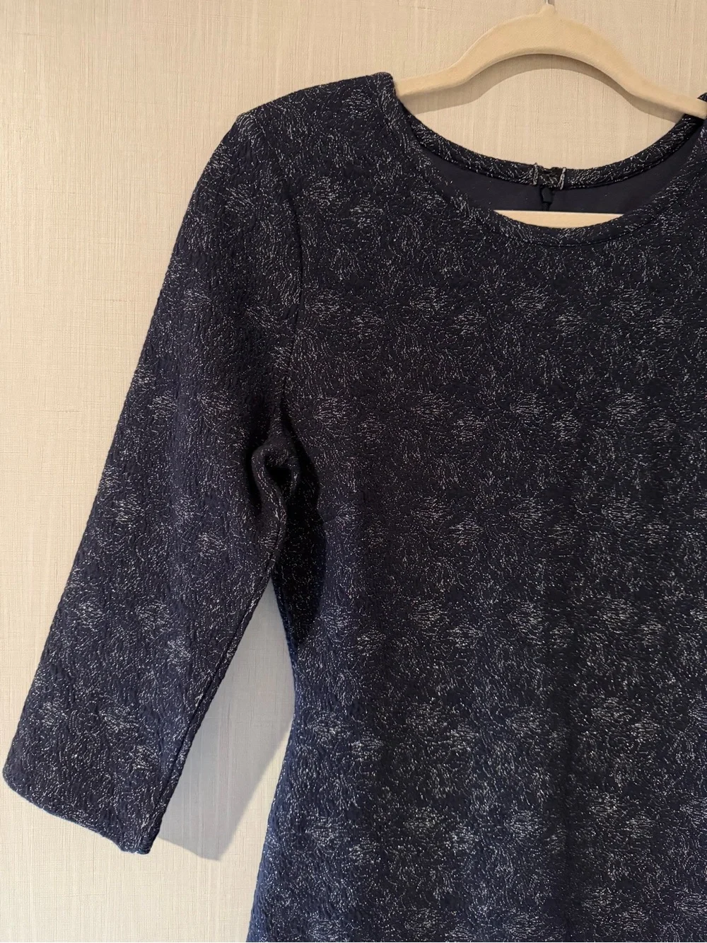 Reiss x Nineteen Seventy-One Navy Metallic Printed Sheath Bodycon Dress 8